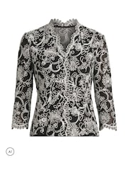 Gina Bacconi Lia Embroidered Blouse With Scallop Detail - Bilde 5 av 5