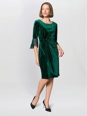 Gina Bacconi Green Diane Velvet Dress - Image 4 of 6