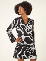 Vestido de punto abstracto con estampado Floral Roman - Imagen 1 de 4