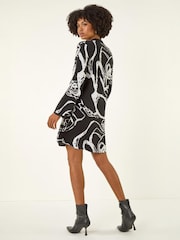 Vestido de punto abstracto con estampado Floral Roman - Imagen 3 de 4