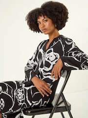 Vestido de punto abstracto con estampado Floral Roman - Imagen 4 de 4