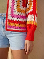 Roman Red Crochet Cardigan - Image 4 of 4