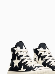 Converse Black/Red Chuck Taylor All Star Lift Star Print Trainers - Image 10 of 13