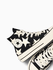 Converse Black/Red Chuck Taylor All Star Lift Star Print Trainers - Image 11 of 13