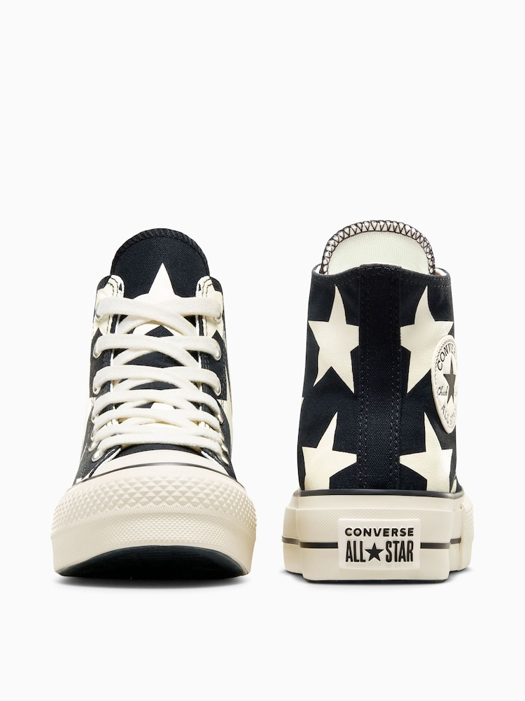 Converse Black/Red Chuck Taylor All Star Lift Star Print Trainers - Image 12 of 13