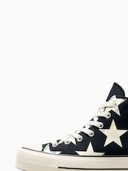 Converse Black/Red Chuck Taylor All Star Lift Star Print Trainers - Image 9 of 13