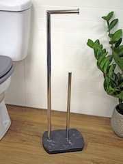 Showerdrape Grey Octavia Toilet Roll and Spare Paper Holder - Image 1 of 2