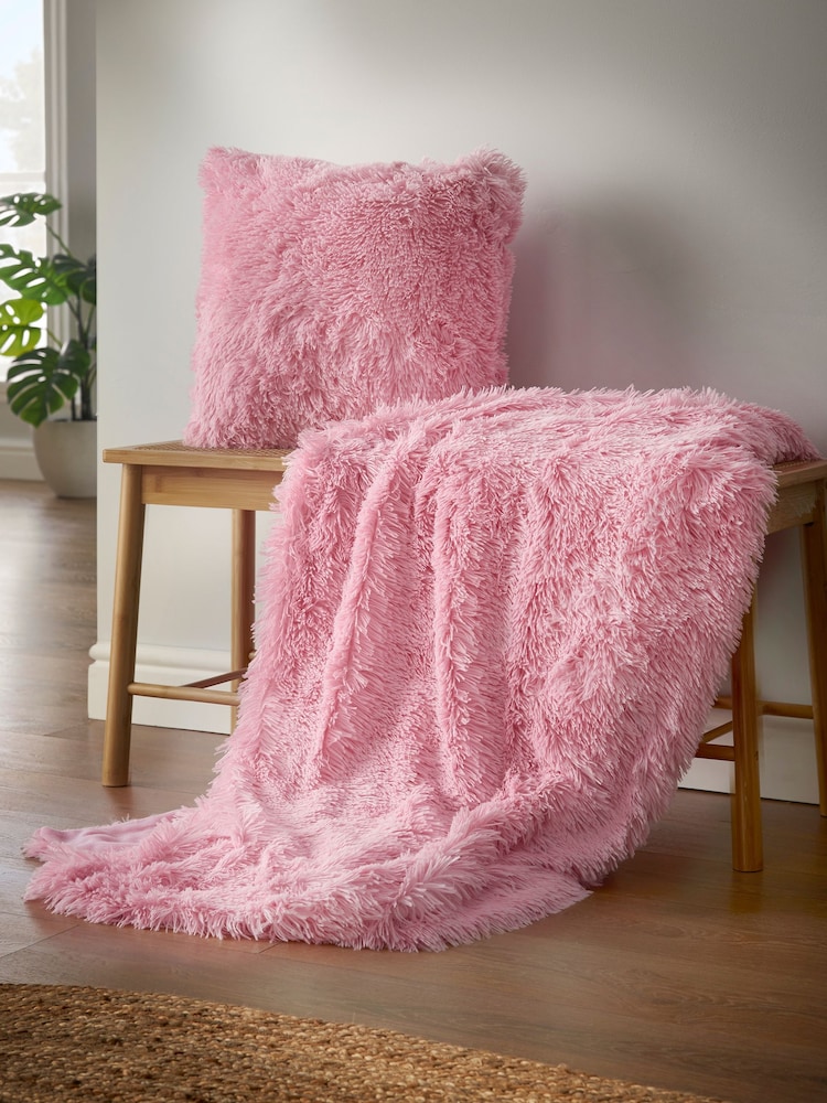 Catherine Lansfield Bright Pink So Soft Cuddly Cushion - Image 2 of 6