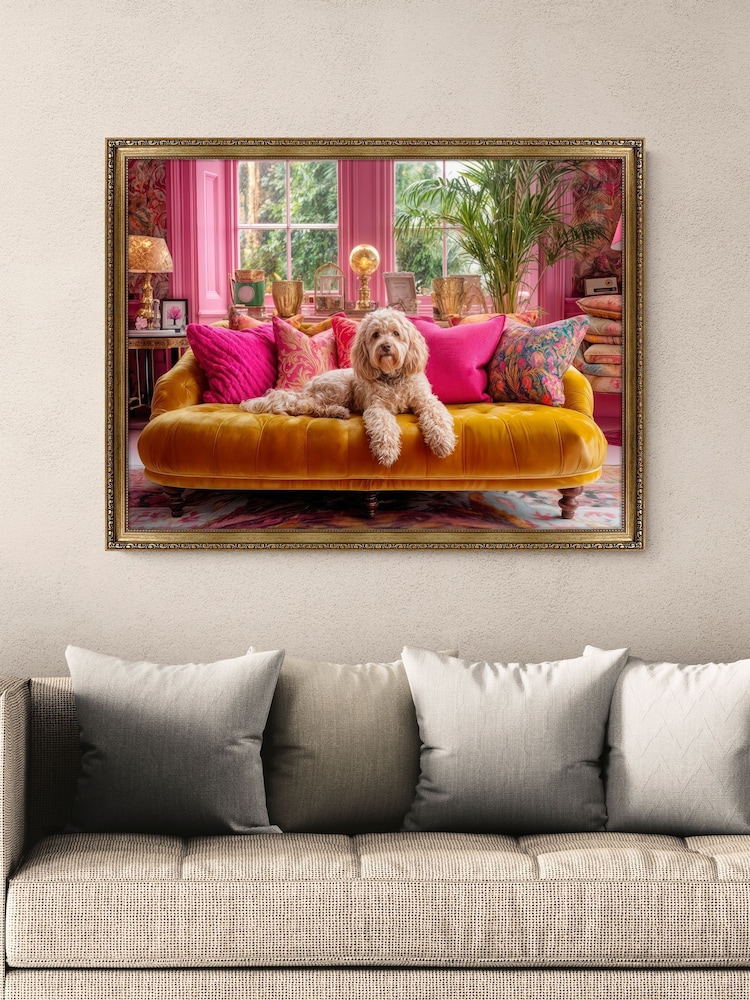 Artko Pink The Tropical Lounging Cockapoo By Artko Framed Art - Image 1 of 4
