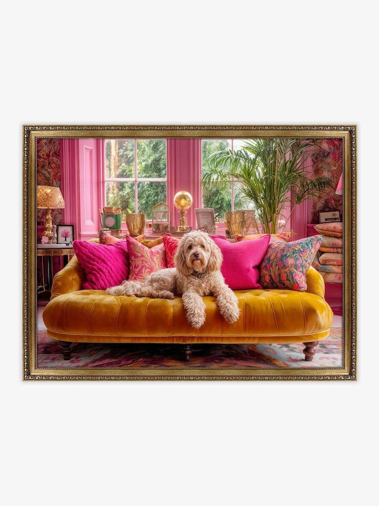 Artko Pink The Tropical Lounging Cockapoo By Artko Framed Art - Image 2 of 4