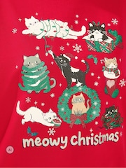 Yours Curve 'Meowy Christmas' Glitter Cats Sweatshirt - 6şəkildən 6 şəkil