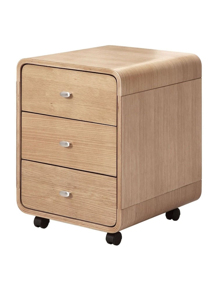 Jual Oak Helsinki 3 Drawer Wooden Side Table - Image 2 of 3