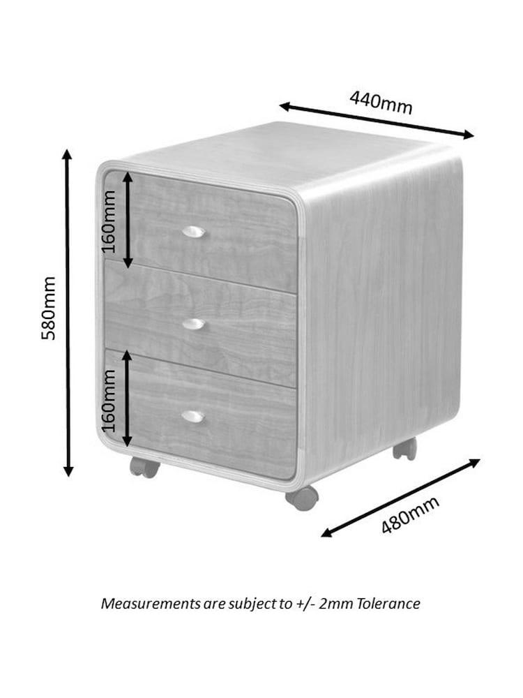 Jual Oak Helsinki 3 Drawer Wooden Side Table - Image 3 of 3