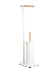 Showerdrape White Sonata Toilet Roll and Toilet Brush Holder - Image 3 of 3