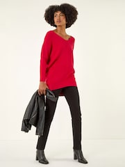 Roman Red Animal Print Eyelet Back Knit Jumper - Image 3 of 4