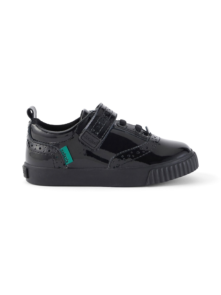 Kickers Black Infants Tovni Brogue Patent Leather School Shoes - Image 1 of 9