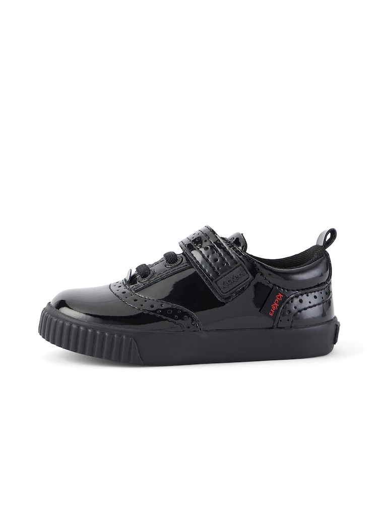 Kickers Black Infants Tovni Brogue Patent Leather School Shoes - Image 2 of 9