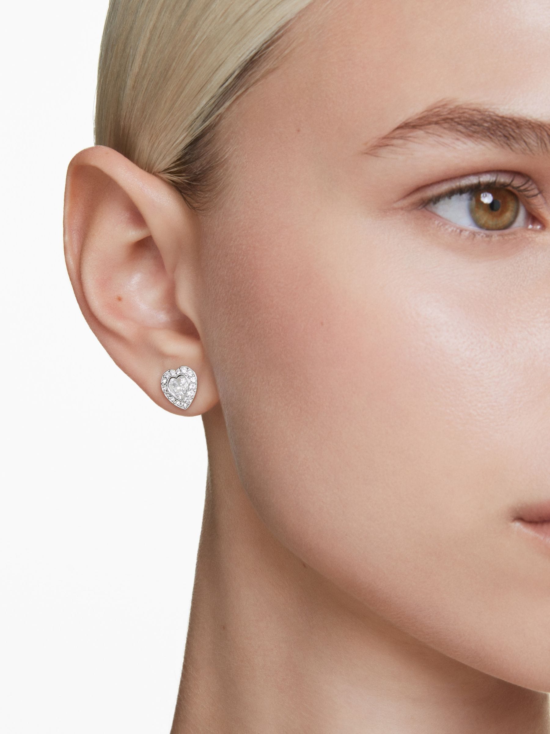 Swarovski Jewellery Women's Silver/White Swarovski X Ariana Grande Mixed Cuts Crystal Heart Stud Earrings 1 X 0.9Cm - Image 7