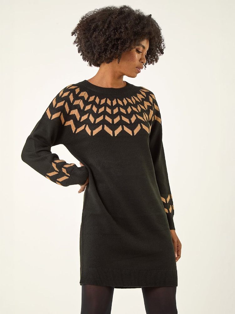 Vestido jersey con estampado de chevrones Roman - Imagen 1 de 4