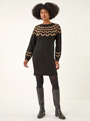 Vestido jersey con estampado de chevrones Roman - Imagen 2 de 4