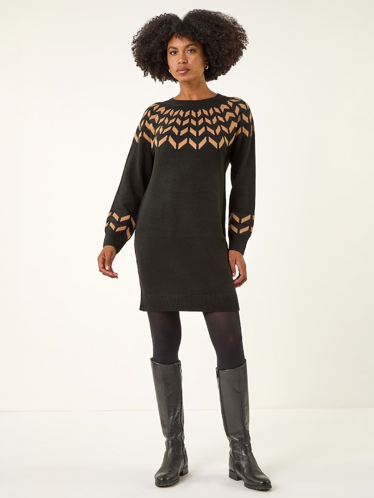 Vestido jersey con estampado de chevrones Roman - Imagen 2 de 4