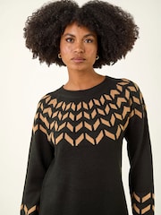 Vestido jersey con estampado de chevrones Roman - Imagen 4 de 4