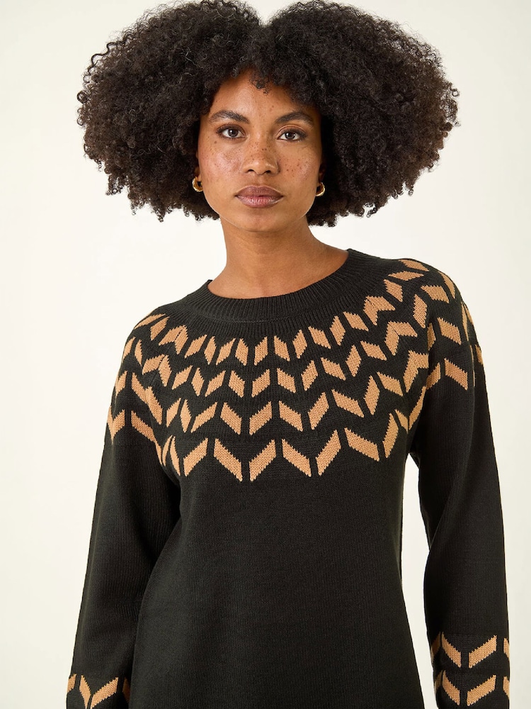 Vestido jersey con estampado de chevrones Roman - Imagen 4 de 4