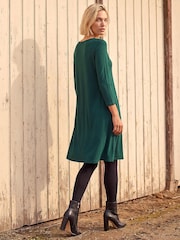 Roman Green A-Line Pocket Stretch Swing Dress - Image 3 of 4