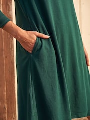 Roman Green A-Line Pocket Stretch Swing Dress - Image 4 of 4