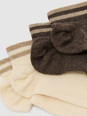 Reiss Brown/White Cara 2-Pack Cotton-Blend Trainer Socks - Image 2 of 3