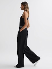 Reiss Black Abigail Wide Leg Elasticated Trousers - Image 3 of 5