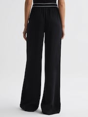 Reiss Black Abigail Wide Leg Elasticated Trousers - Image 5 of 5