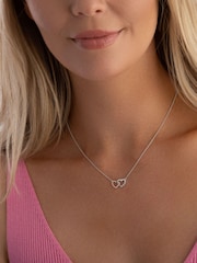 Beaverbrooks Cubic Zirconia Double Heart Necklace - Image 1 of 5