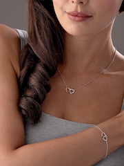 Beaverbrooks Cubic Zirconia Double Heart Necklace - Image 2 of 5