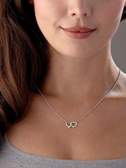 Beaverbrooks Cubic Zirconia Double Heart Necklace - Image 3 of 5