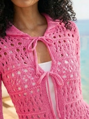 Қызғылт - Римдік текстуралы ғарыш бояуымен тоқылған жемпір - 4суретінің 4 суреті