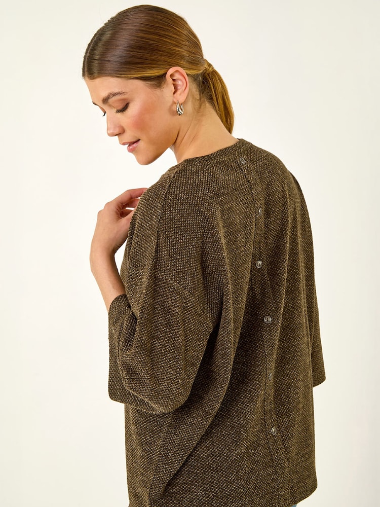 Roman Button Back Stretch Top - 4суретінің 2 суреті