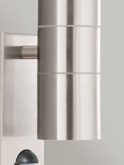Searchlight Stainless Steel Crete 2 Light LED Outdoor & Porch Wall Light With PIR - Image 2 of 2