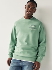 Lyle & Scott Green Racquet Club Graphic Back Print Sweatshirt - Image 1 of 5