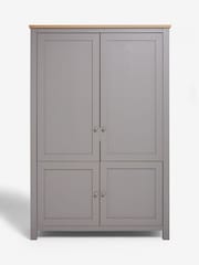 Dove Grey Malvern Oak Effect Large Hideaway Desk - Image 3 of 7