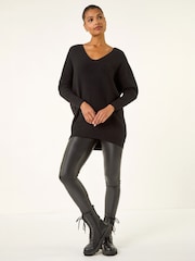 Roman Black Animal Print Eyelet Back Knit Jumper - Image 2 of 4
