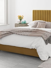 Aspire Furniture Ochre Yellow Upholstered End Lift Ottoman Storage Bed - Image 3 of 6