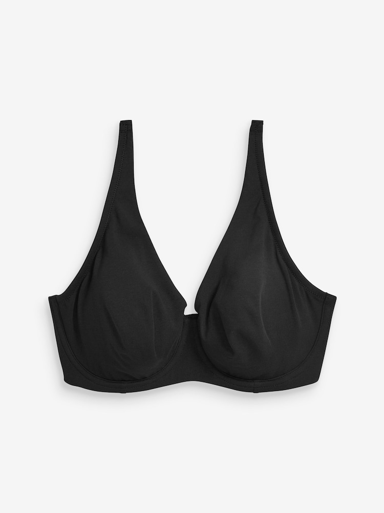 Black/Grey Marl/White Non Pad Full Cup DD+ Cotton Blend Ultimate Comfort Bras 3 Pack - Image 10 of 11