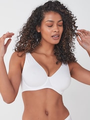 Black/Grey Marl/White Non Pad Full Cup DD+ Cotton Blend Ultimate Comfort Bras 3 Pack - Image 2 of 11