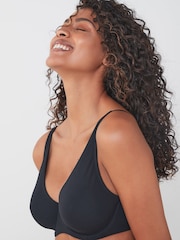 Black/Grey Marl/White Non Pad Full Cup DD+ Cotton Blend Ultimate Comfort Bras 3 Pack - Image 6 of 11