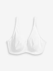 Black/Grey Marl/White Non Pad Full Cup DD+ Cotton Blend Ultimate Comfort Bras 3 Pack - Image 9 of 11