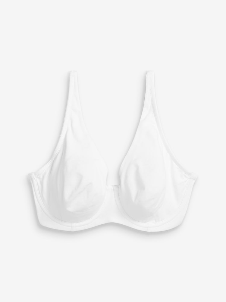 Black/Grey Marl/White Non Pad Full Cup DD+ Cotton Blend Ultimate Comfort Bras 3 Pack - Image 9 of 11