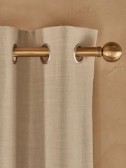 Light Natural Next Textured Tassel Edge Eyelet Blackout/Thermal Curtains - Image 6 of 7