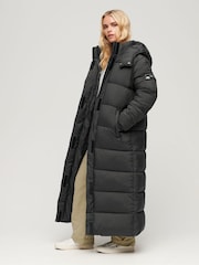 Superdry Black Ripstop Longline Puffer Jacket - Image 1 of 7