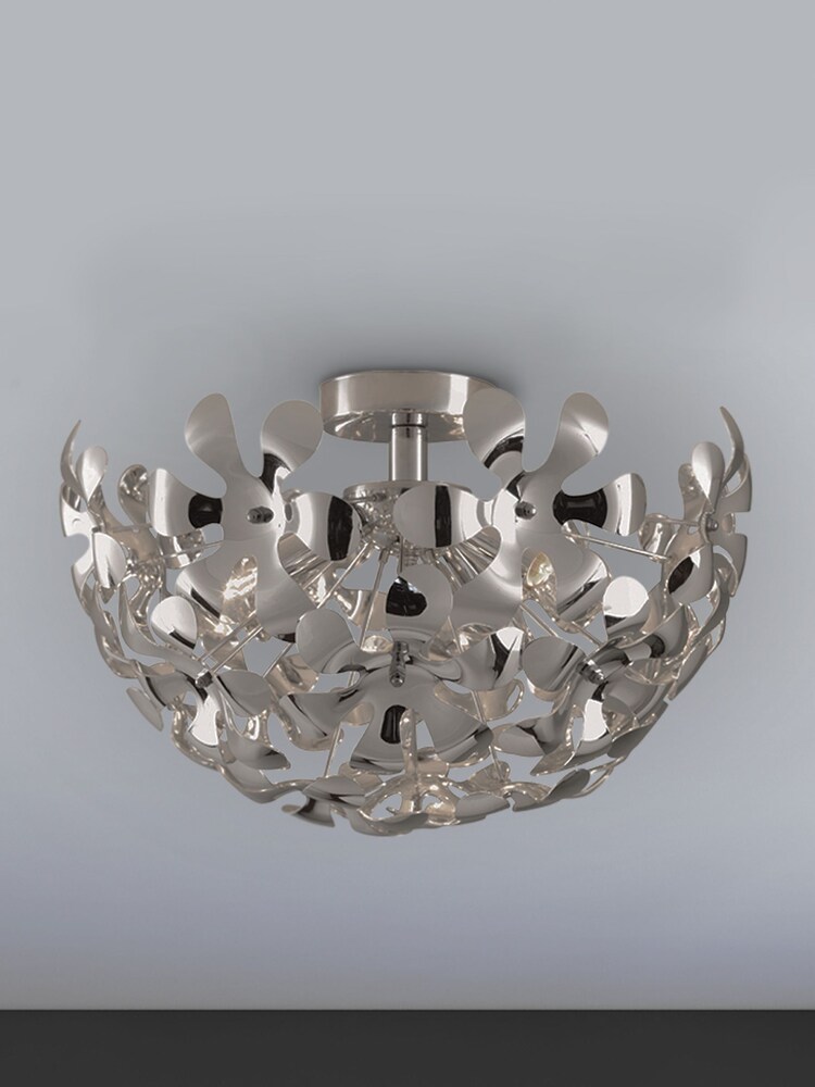 Village At Home Chrome Loopal Ceiling Light Fitting - Image 1 of 2